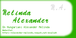 melinda alexander business card